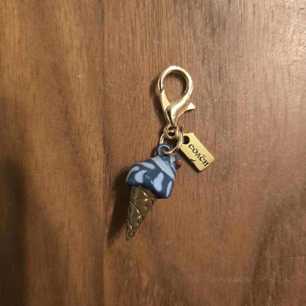 Coach Blue and Gold Ice Cream Keychain